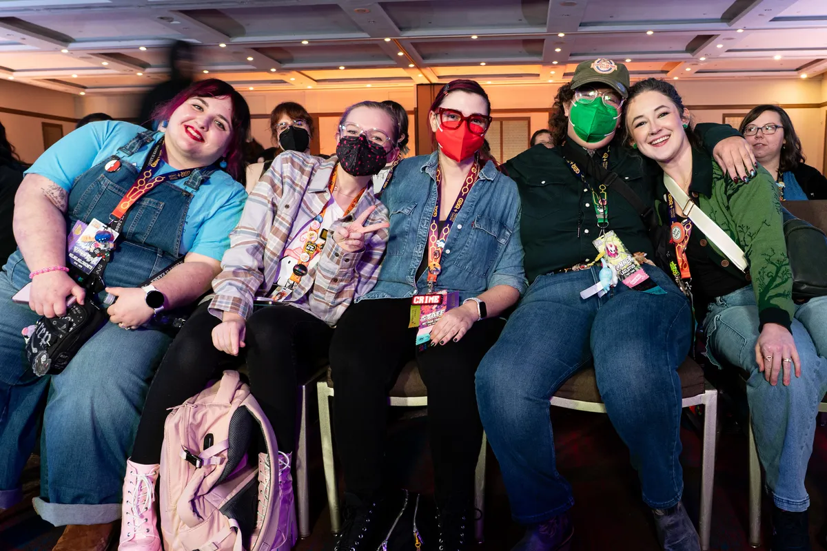 Photo of Crime and friends sitting in the stream room at AGDQ 2026