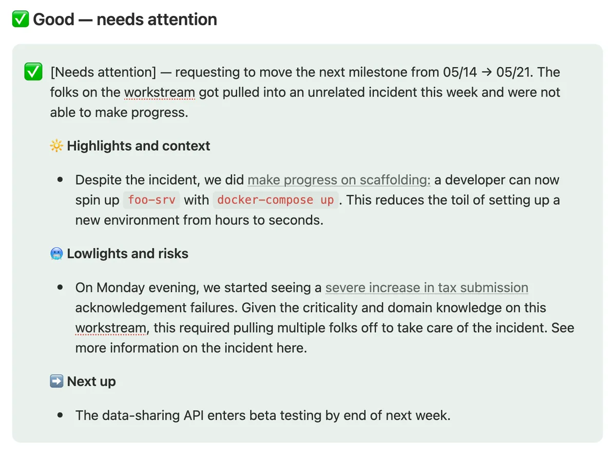 good-status-update-needs-attention
