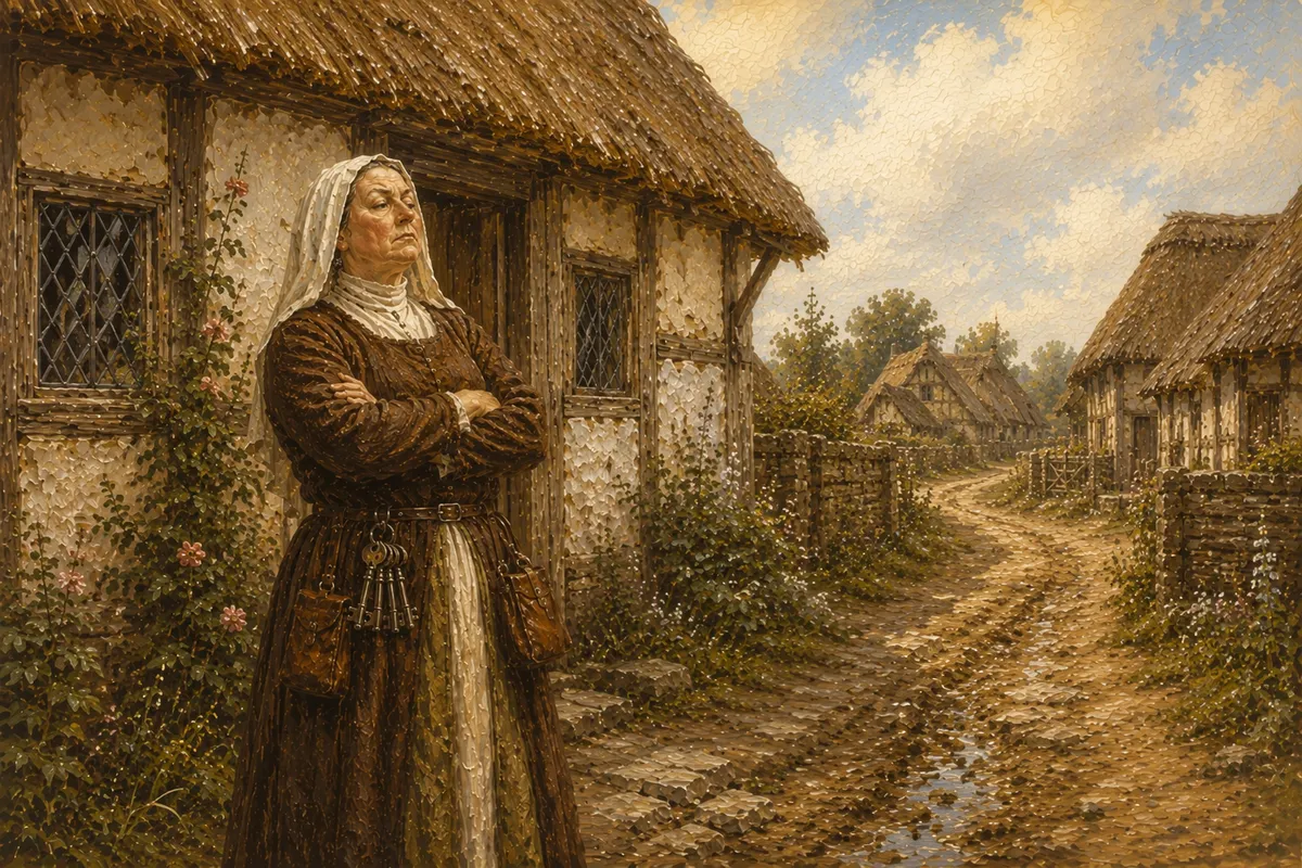 Dorcas outside house