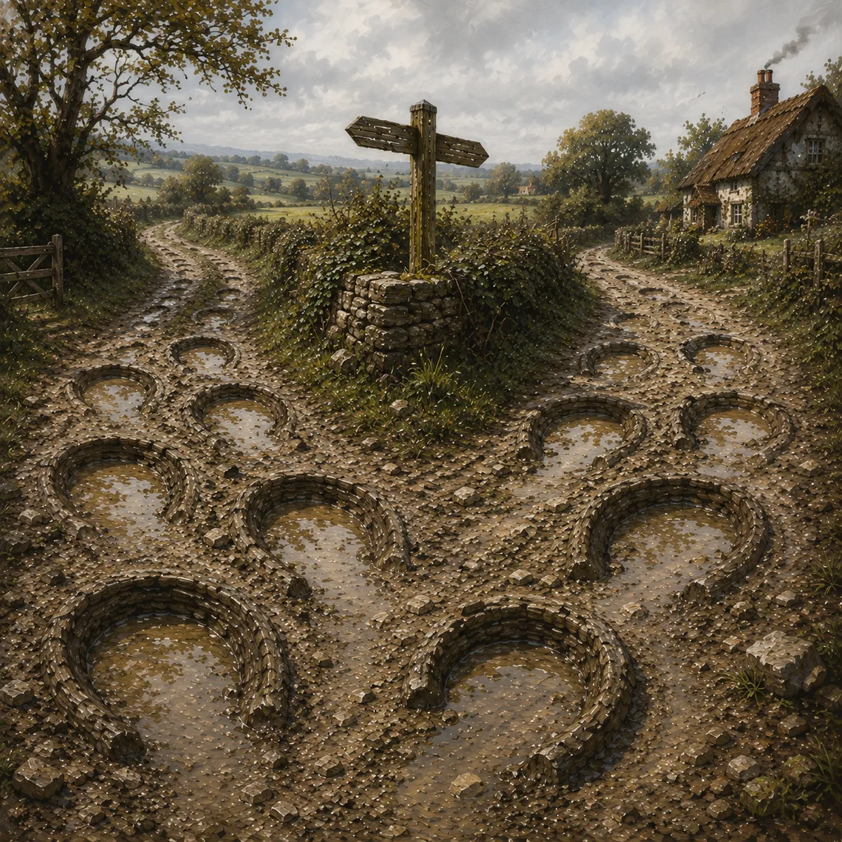 horsehoof potholes