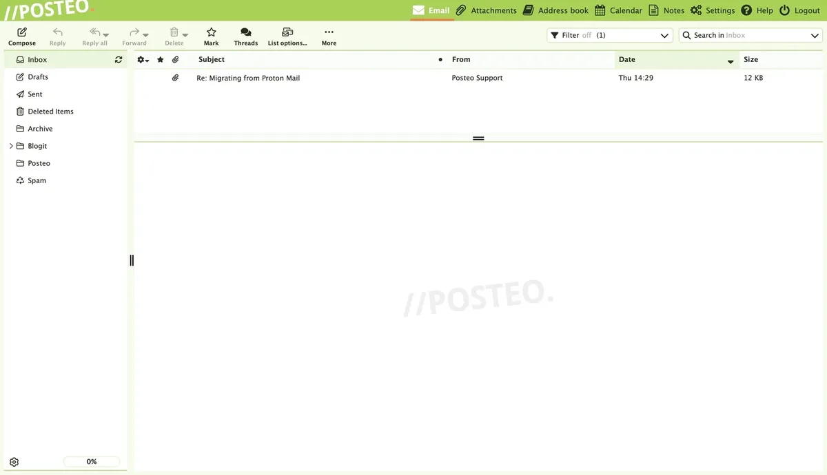 Posteo's web client