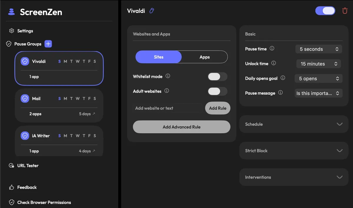 ScreenZen on macOS