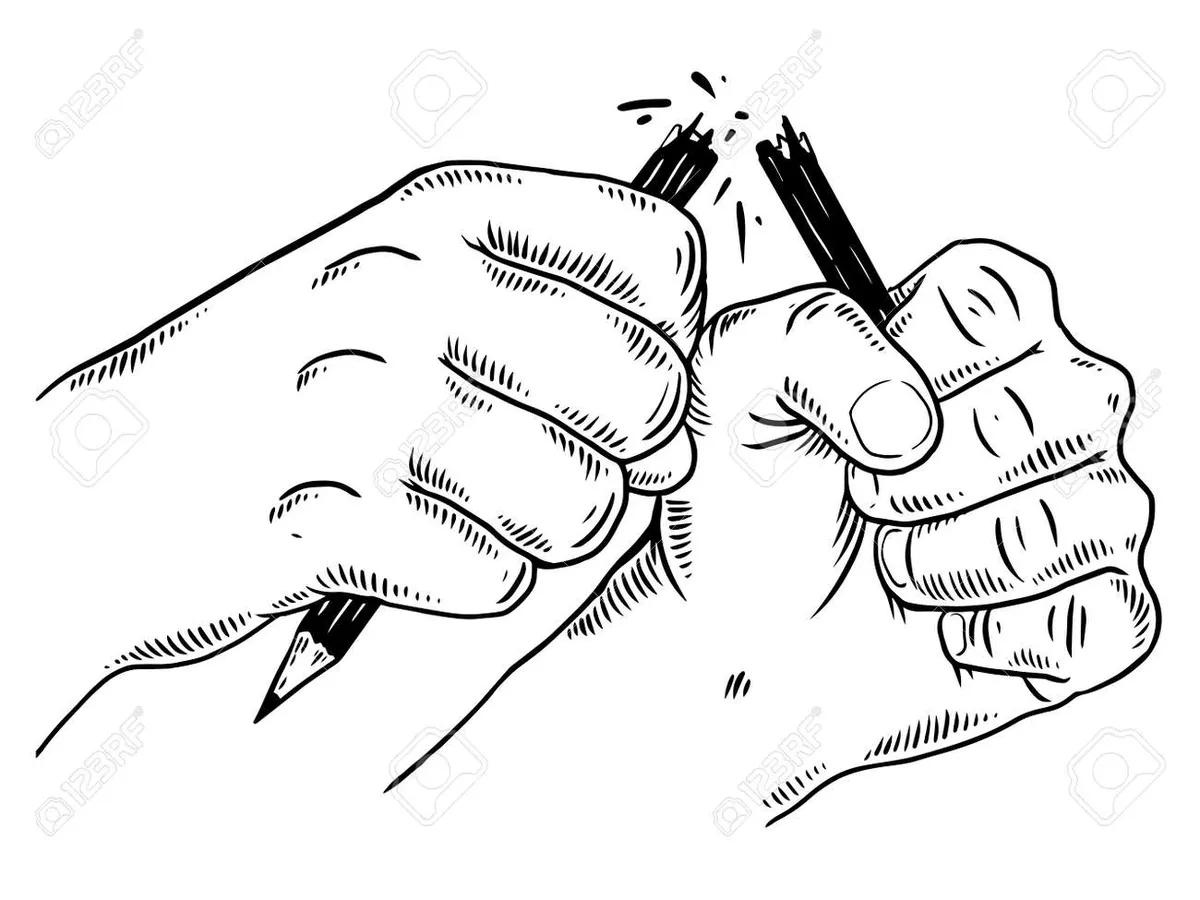 92129111-hands-break-pencil-engraving-vector-illustration