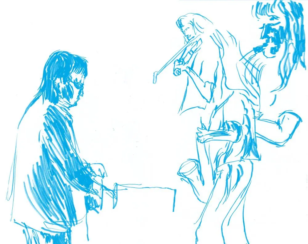 Sketch of Lyndon and Flora by Danyon Saxon