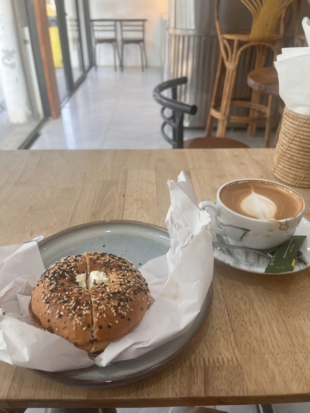 bagel and coffee