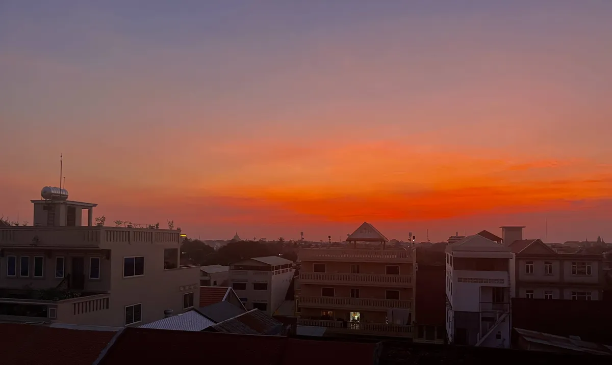red skies in Battambang