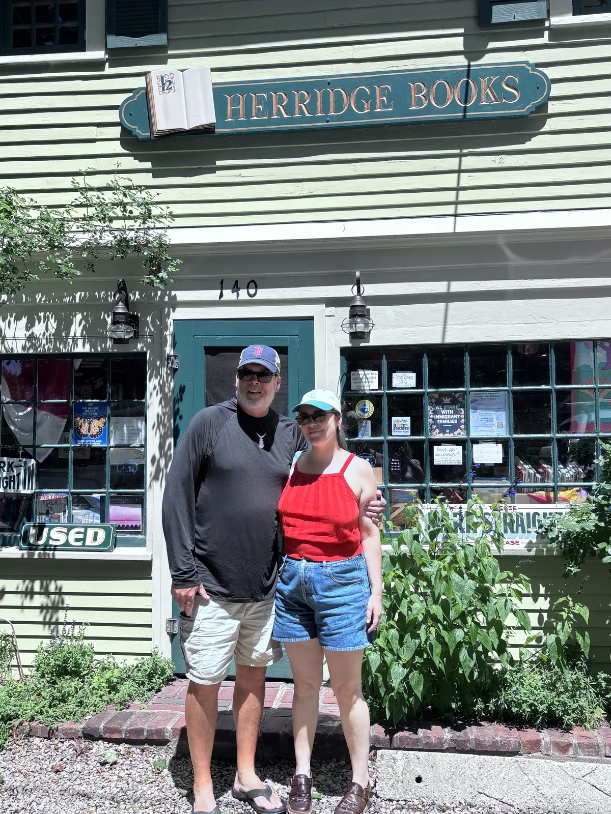 My dad and me posing at door