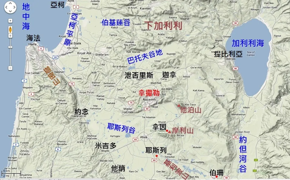 拿撒勒位置图。