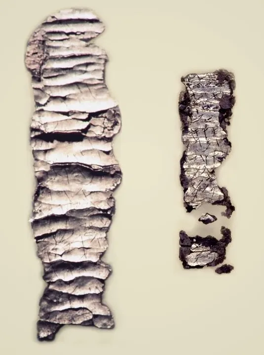 上图:1979年耶路撒冷旧城Ketef Hinnom墓地出土的主前650-587年的银护身符,现藏于以色列博物馆。在这两片第一圣殿时期的银护身符上,用比头发还细的古希伯来字体刻着「祭司的祝福 Priestly Benediction」:「愿耶和华赐福给你,保护你。愿耶和华使祂的脸光照你,赐恩给你。愿耶和华向你仰脸,赐你平安」(民六24-26)。这是目前已发现最古老的圣经经文,比死海古卷还要古老500年左右。