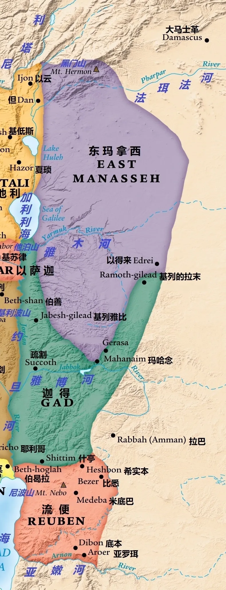 上图:河东两个半支派所分得的地业。