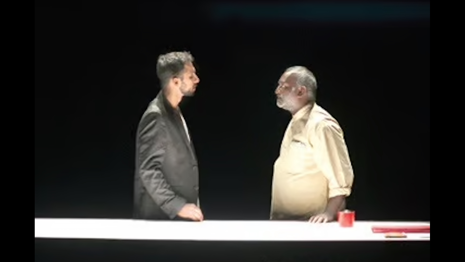 Nakul Bhalla and Anish Victor as Antonio and Shylock