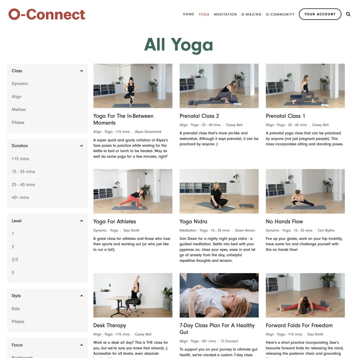 O-Studio yoga videos