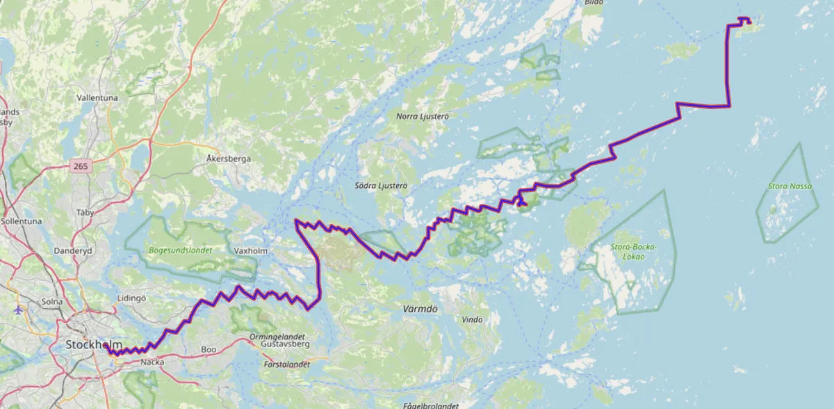 Tacking in the archipelago