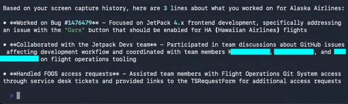 Memex for Standup Update