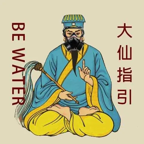 Wong Tai Sin wearing a respirator. Source: Telegram, Aug 2019 20190803 TG 00051