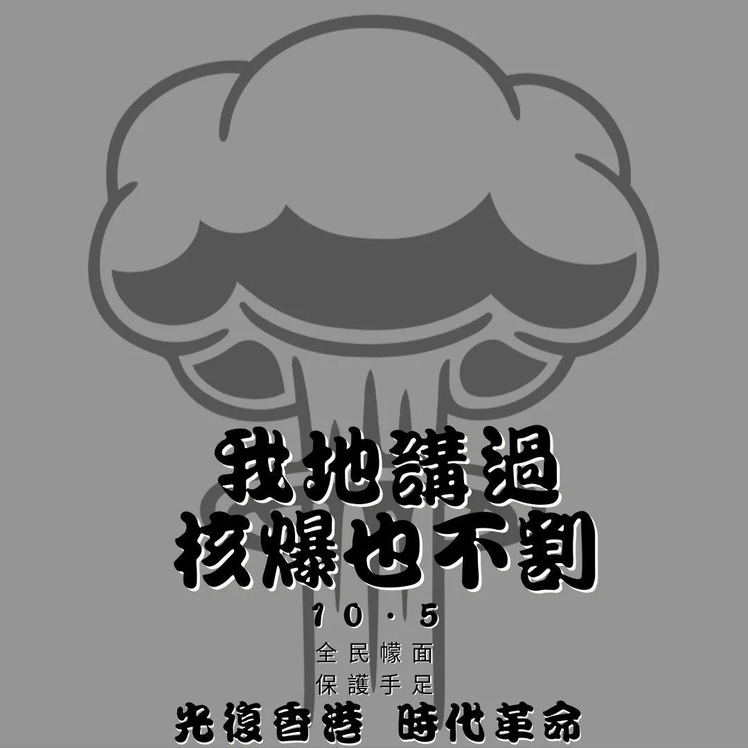 Graphic of a nuclear mushroom cloud. Source: Telegram, Oct 2019 image