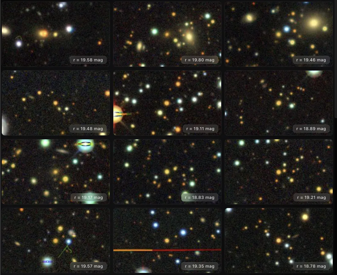 Multiple red galaxies in the field