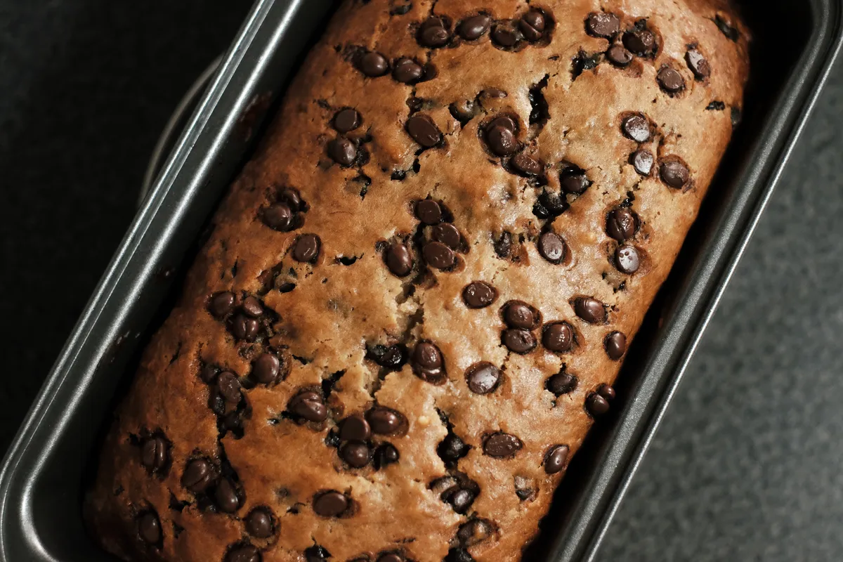 Banana chocolate chip bread, 2020