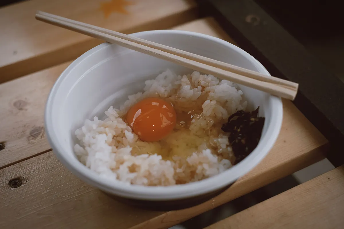Raw egg & rice, Kyoto, 2019