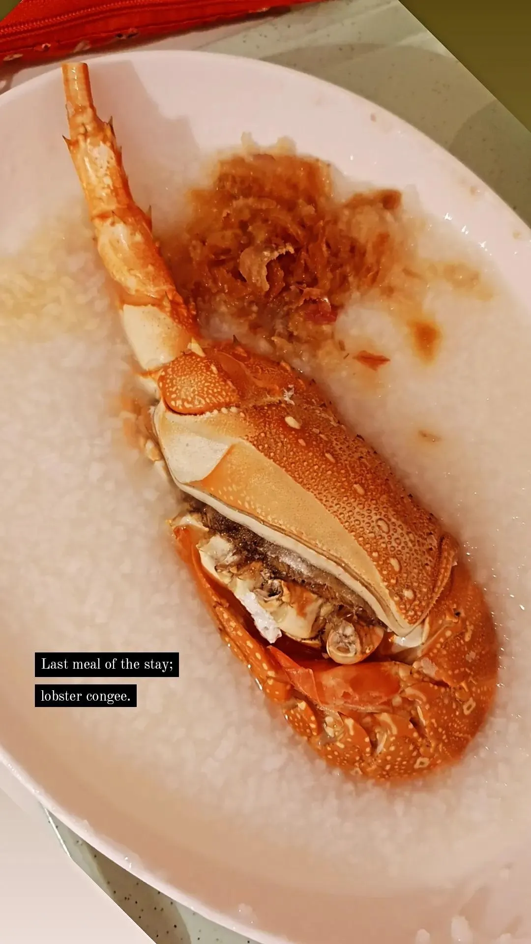Lobster congee after giving birth, 2021.