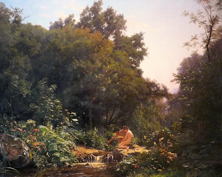 François-Louis Français, Paysage avec Daphnis et Chloé circa 1897