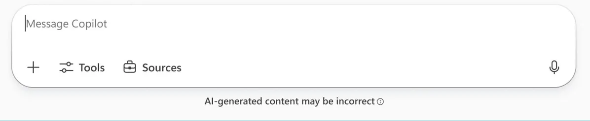 Microsoft Copilot's disclaimer