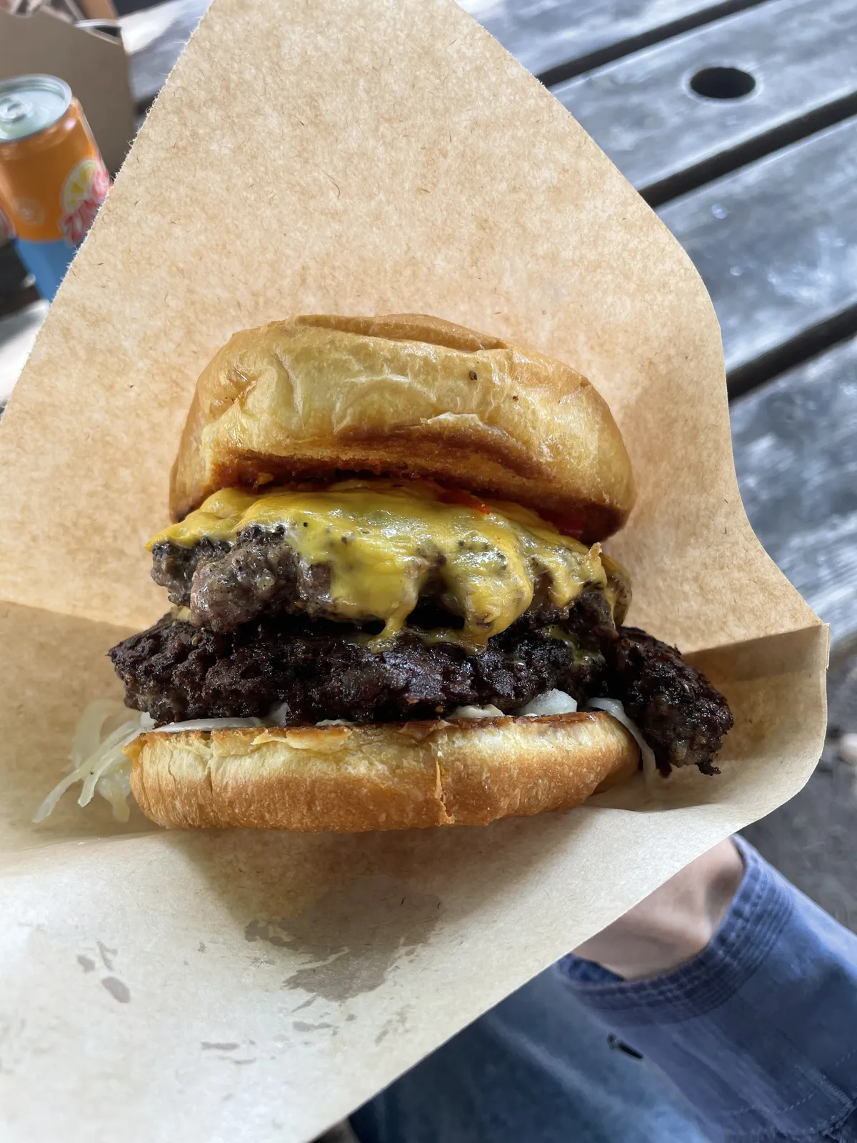 A very juicy burger