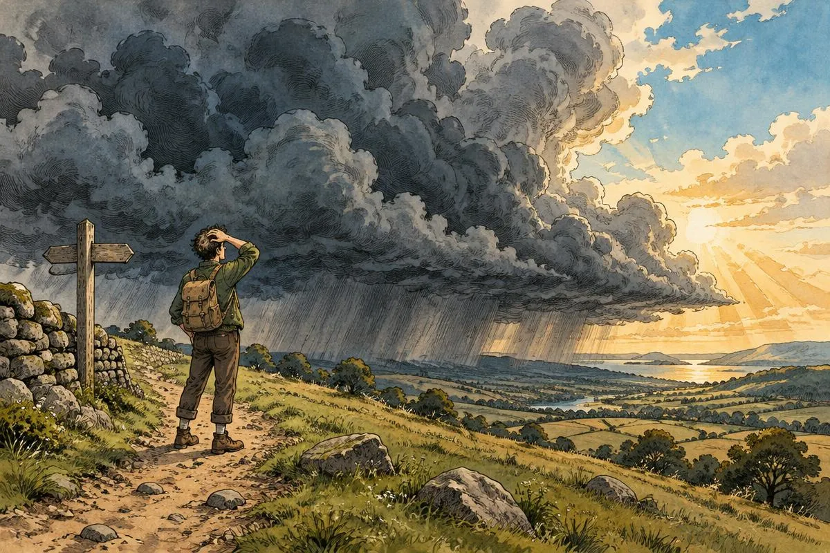 Mindfulness illustration, passing weather