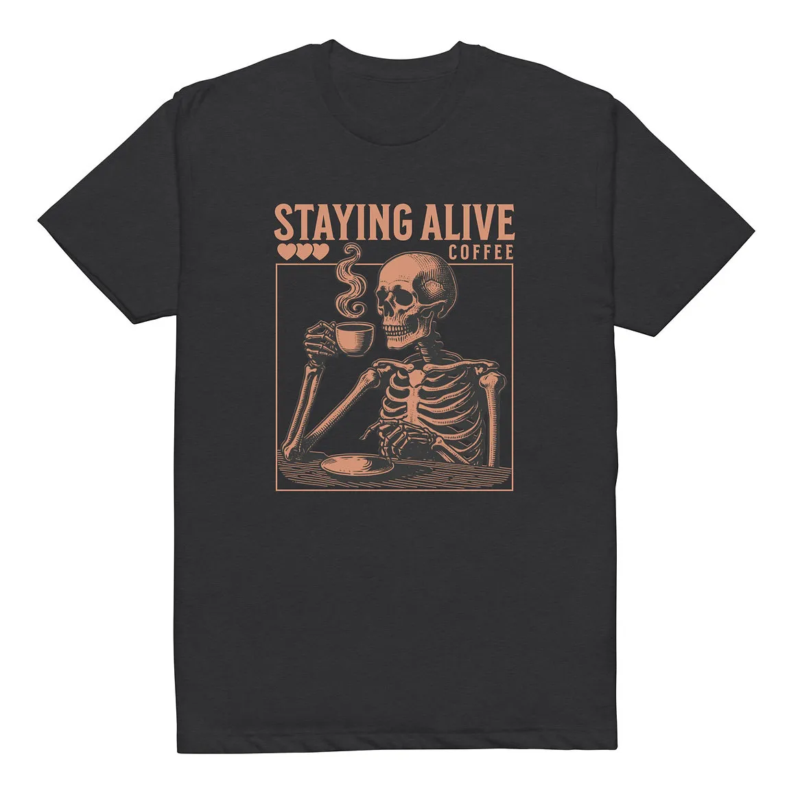 Skeleton Drink Coffee Unisex Fitted T-Shirt