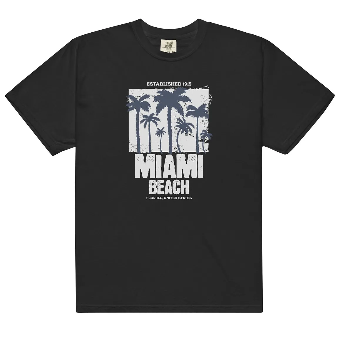 Vintage Miami Beach Palm Trees Distressed T-Shirt