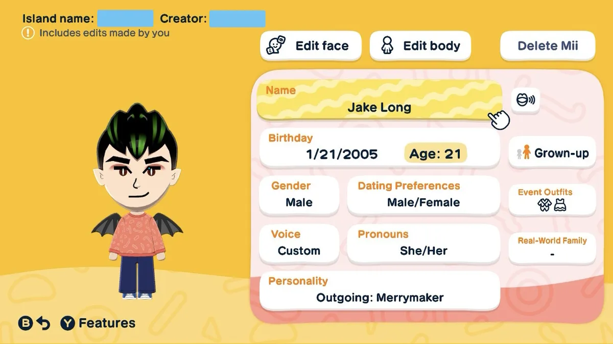 Jake Long's general profile card.