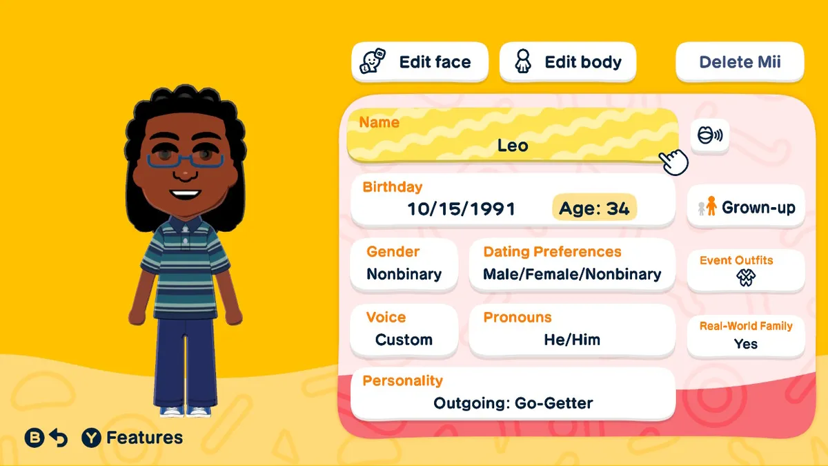Leo's general profile card.