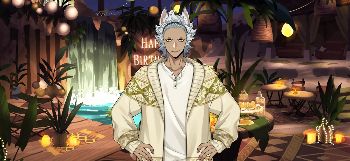 Jack Howl wearing his 2026 birthday outfit which consists of a worn out white t-shirt, an oversized cardigan, and a hairband.