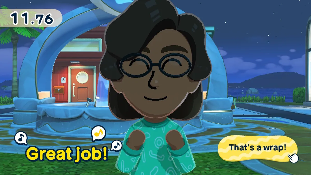 Chance smiling at the player.