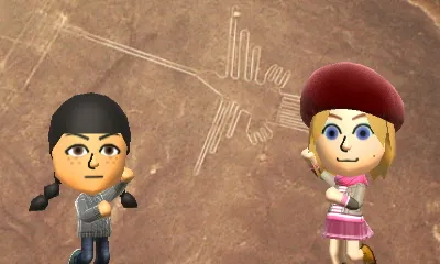 Screenshot from my playthrough of Tomodachi Life on the 3DS. It features my Wednesday Addams and Enid Sinclair Miis.