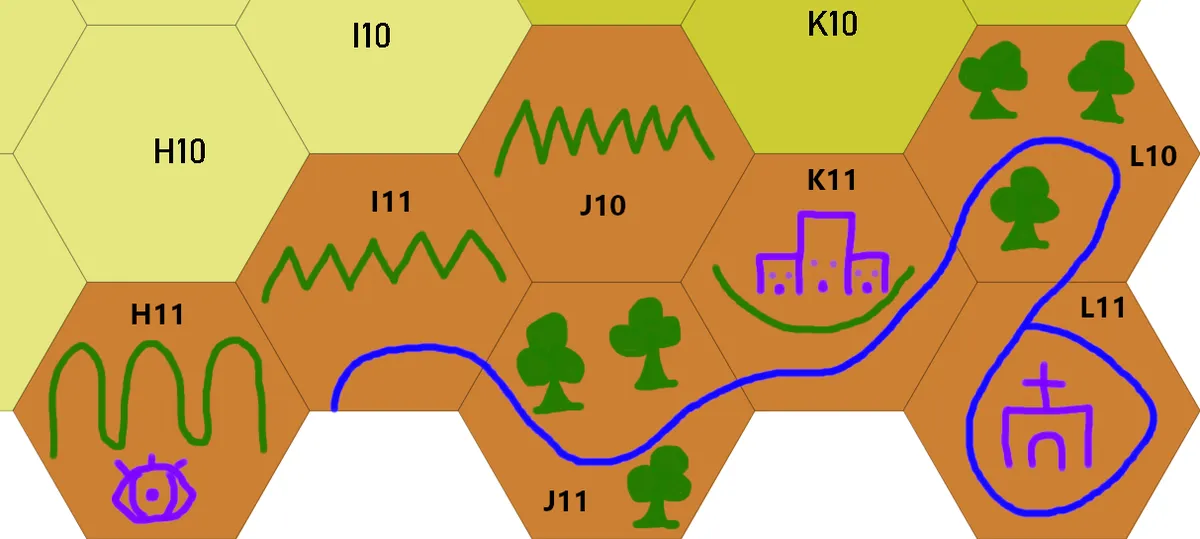 Very childish drawing of the Rainlands subregion