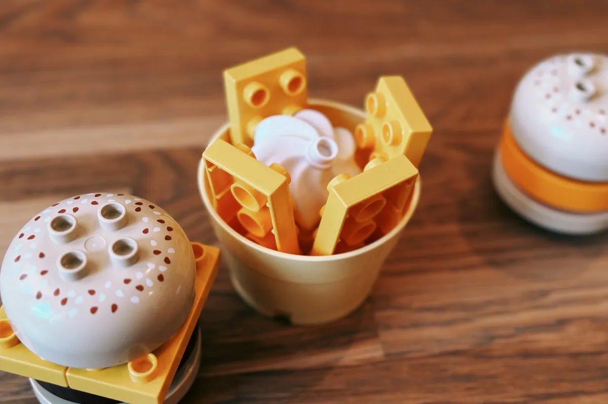 LEGO Cheeseburger, French Fries and Mayo, and Egg Burger