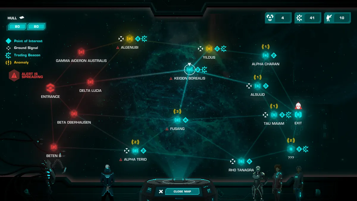 Crying Suns - Carte de secteur