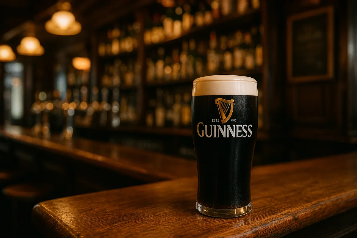 Une Guinness dans un pub Irlandais