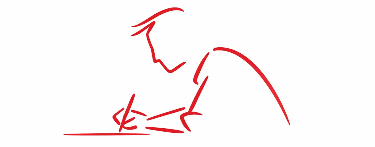 Homme stylisé en train d'écrire