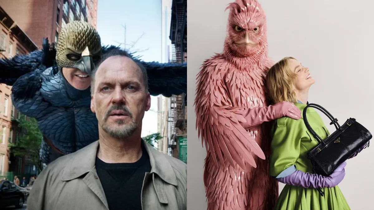 This is a delicious bowl of ice cream. birdman prada ai campaign birds jordan wolfson ss26 spring summer 2026