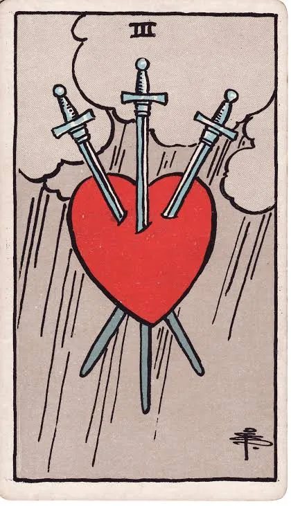 Carta Três de Espadas do Tarot