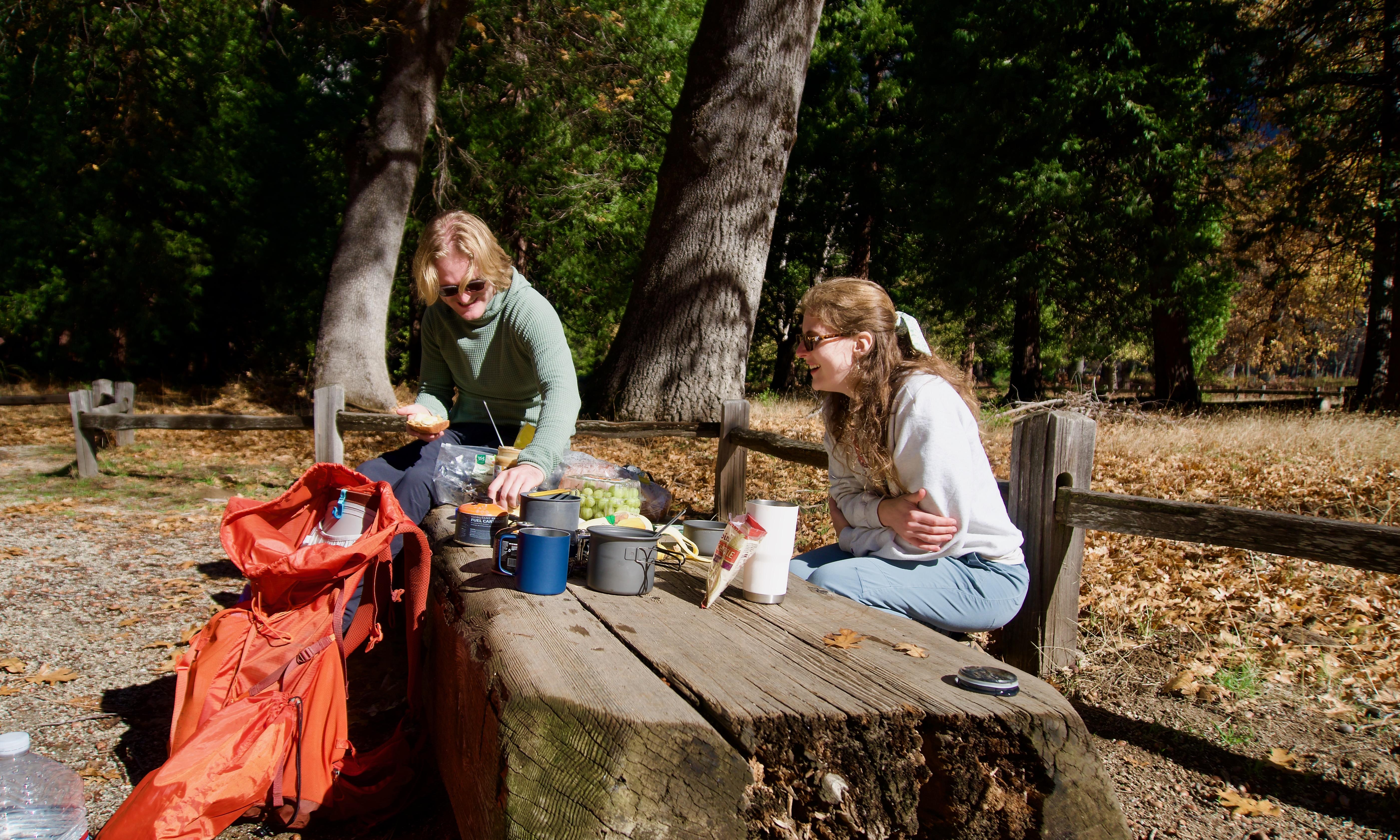 Liam and Mary Stuart getting lunch ready