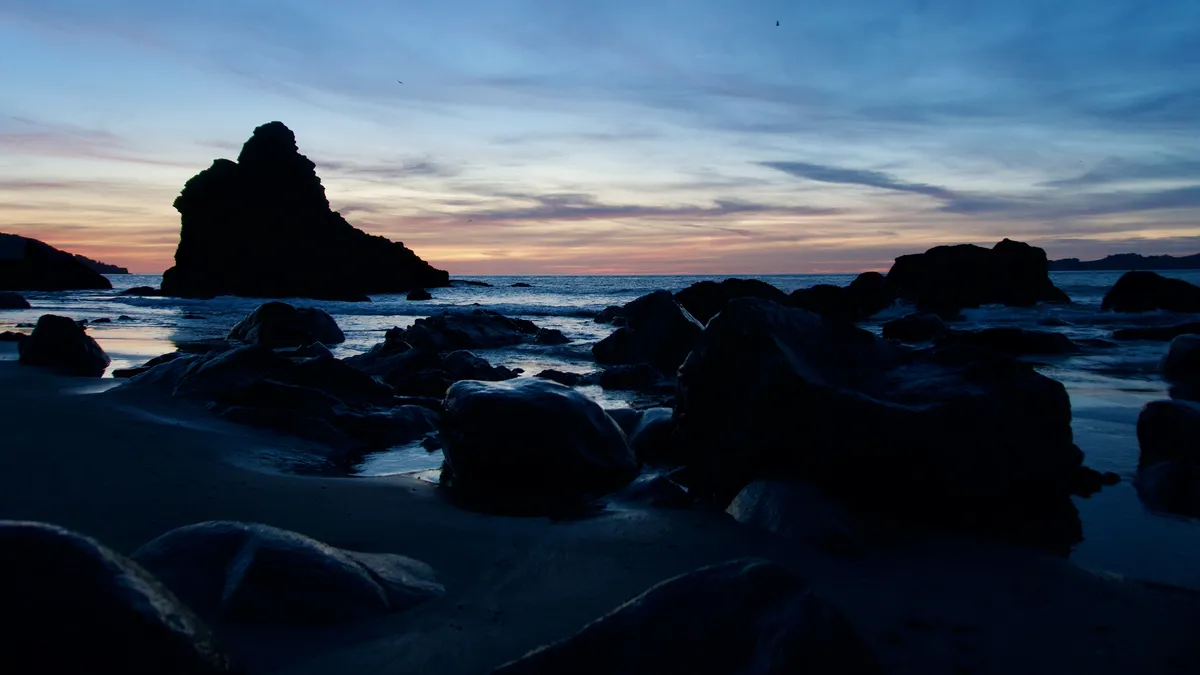 Seashore during a sunset