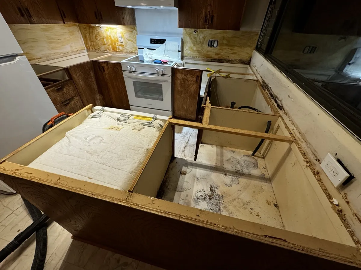 demolished kitchen