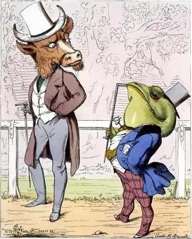 The Frog and the Ox, illustrated by Charles H. Bennett, 1857