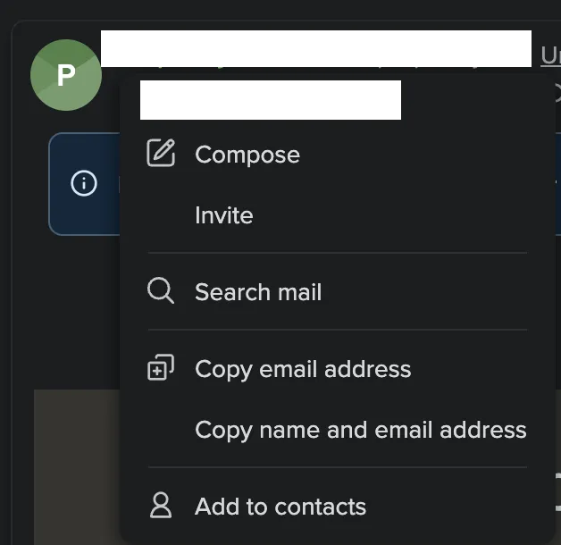 An email with the "Add contact" button.