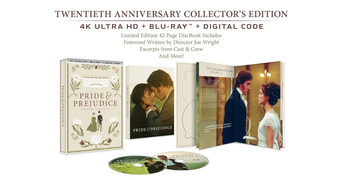 Pride & Prejudice 4K UHD 20th Anniversary Editions Arrive Nov