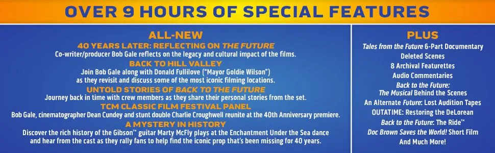 Back To The Future 40th Anniversary 4K Trilogy SteelBook Gift Set Bonus Features