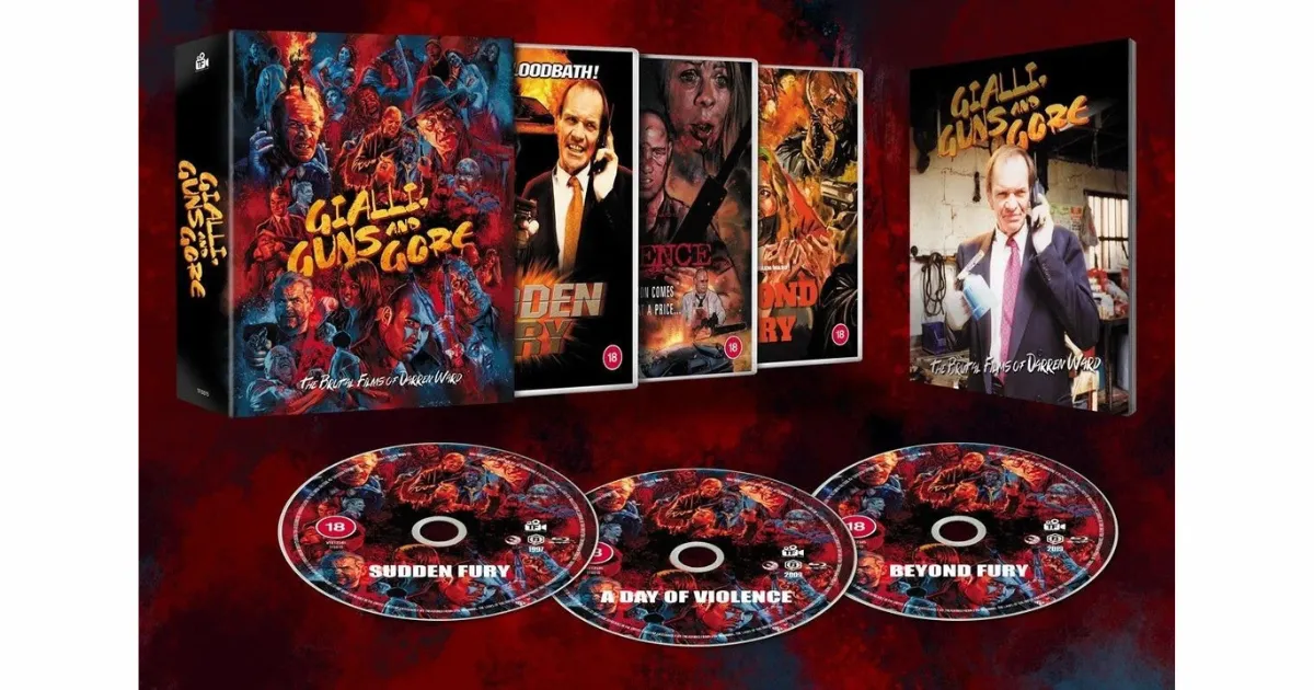 Gialli, Guns and Gore- The Brutal Films of Darren Ward Blu-ray Boxset Contents